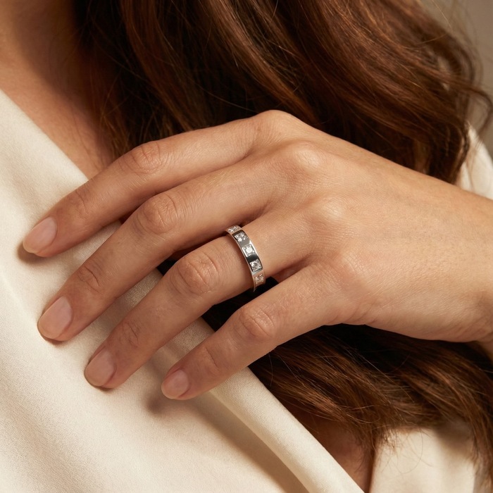 buy Wedding Band Half set  Diamond White Gold 5