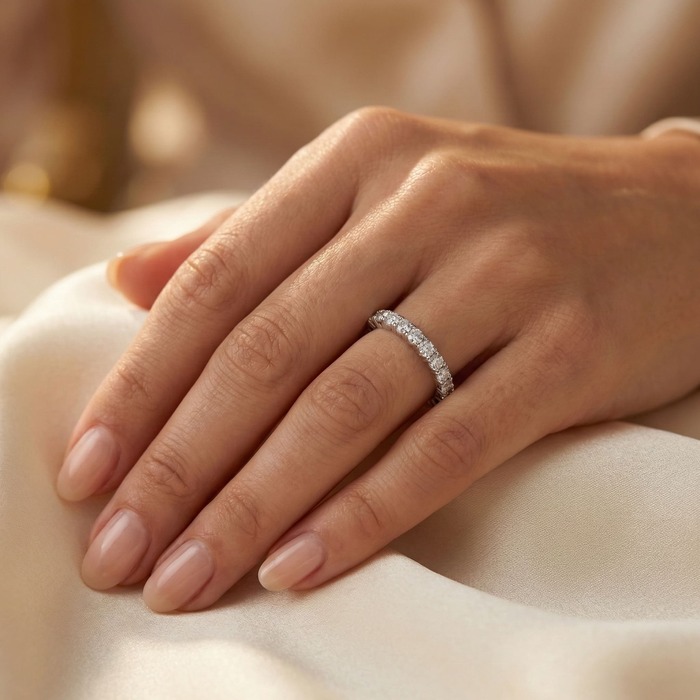 acheter Alliance Tour complet Diamant Or Blanc Classique 4 Griffes