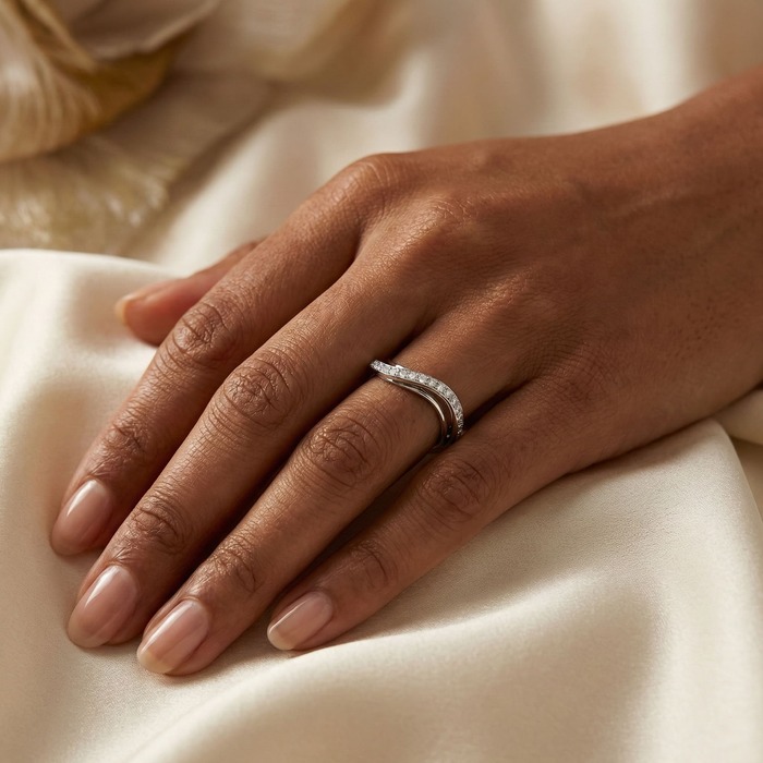 buy Wedding Band Full set  Diamond White Gold WINK design