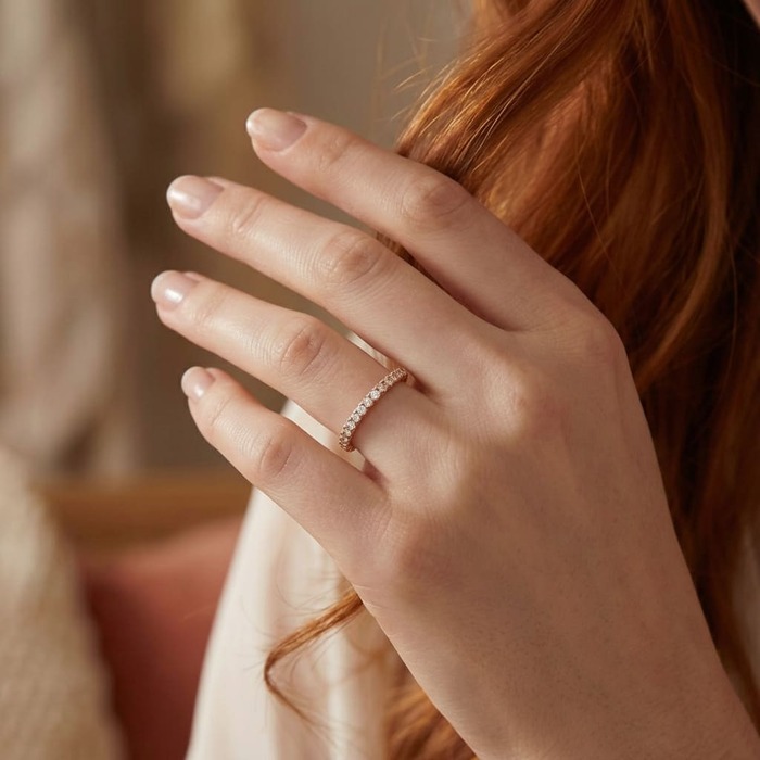 acheter Alliance Demi-tour Diamant Or Rose demi-tour SWEET