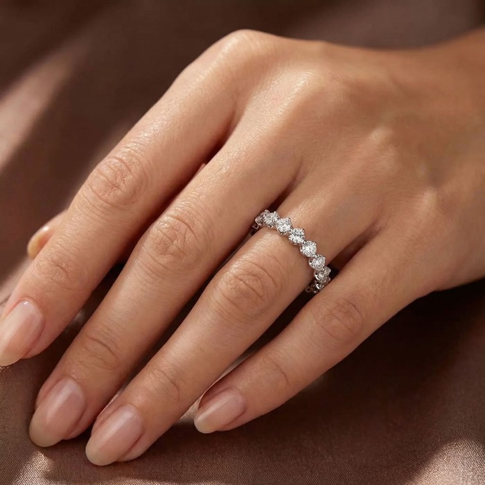 acheter Alliance Tour complet Diamant Or Blanc FEMME DE PARIS