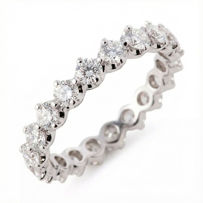 Alliance Tour complet Diamant Or Blanc FEMME DE PARIS