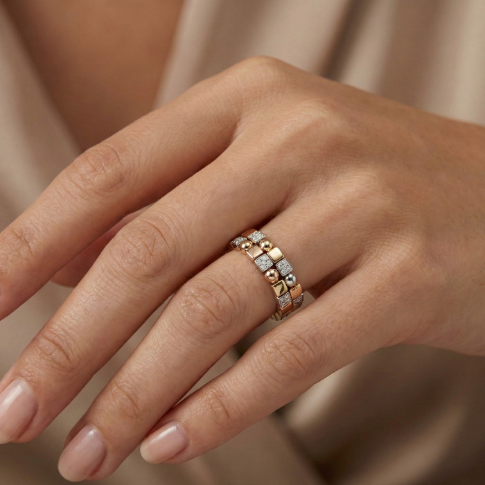 acheter Alliance Tour complet Diamant Or Blanc Fleur de Lune