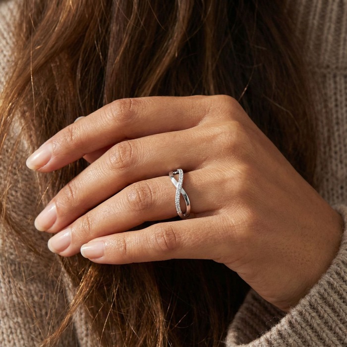 buy Wedding Band Half set Diamond White Gold INFINITY