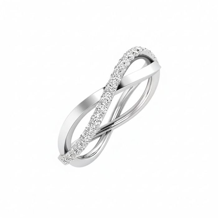 Wedding Band Half set Diamond White Gold INFINITY