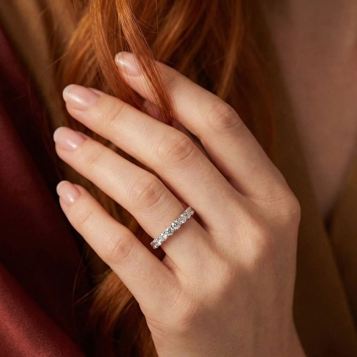 acheter Alliance Tour complet Diamant Or Blanc Karma 2 griffes