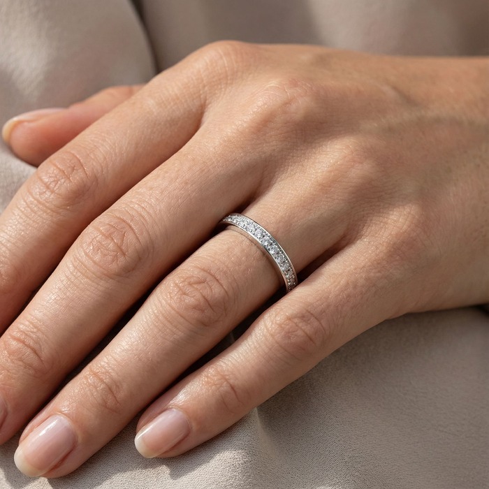 buy Wedding Band Half set  Diamond White Gold RUBAN