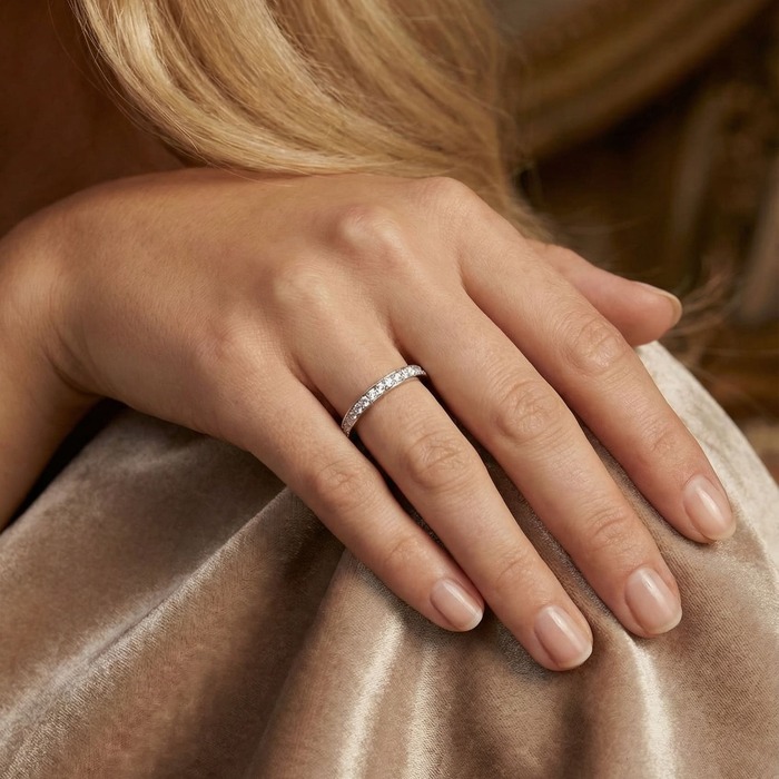 buy Wedding Band Full set  Diamond White Gold RIBBON full set