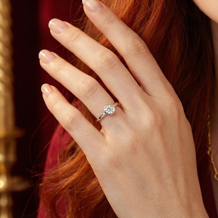 acheter Bague  Classique  Diamant Or Blanc Bague serti clos For Ever