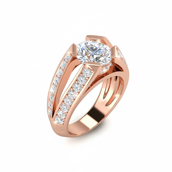 Bague Classique Diamant Or Rose BEL HORIZON