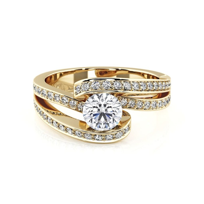 achat Bague  Classique  Diamant Or Jaune CARESSE