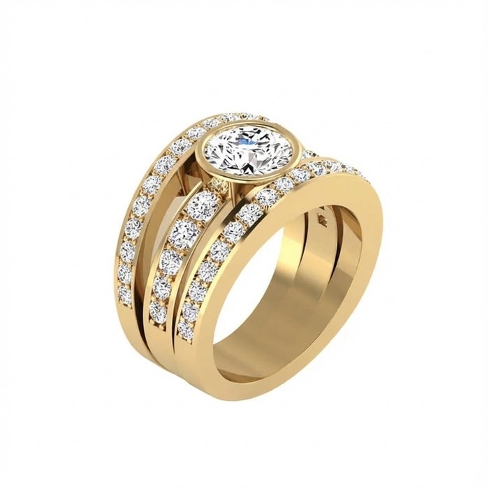 Bague  Classique  Diamant Or Jaune DIAMANIA