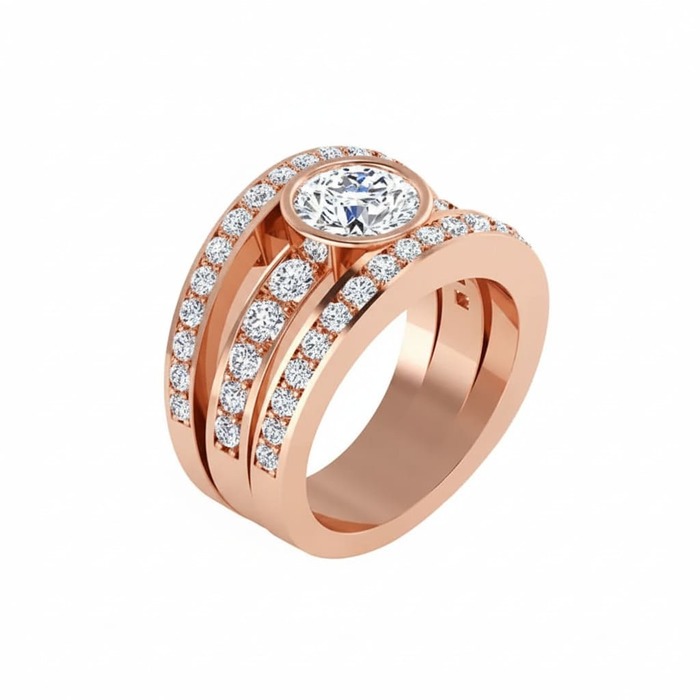 Bague Classique Diamant Or Rose DIAMANIA