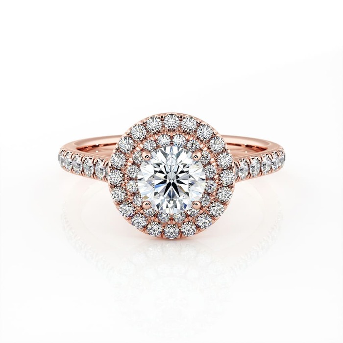 purchase Ring Classics Diamond Pink Gold Double Halo Setting