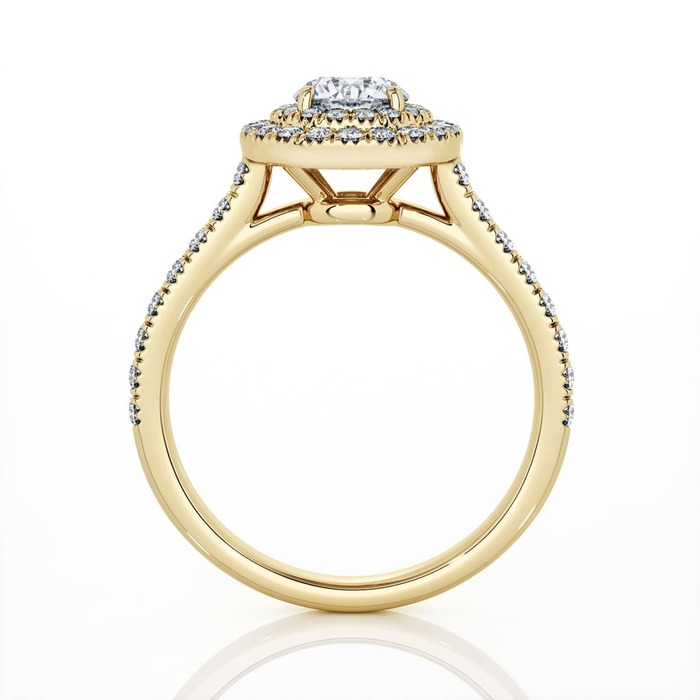 sell Ring Classics Diamond Yellow Gold Double Halo Setting