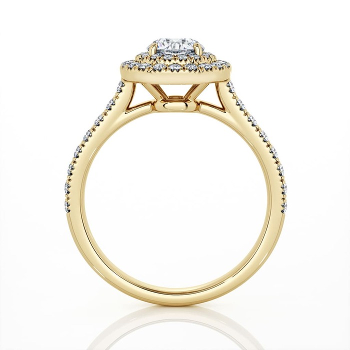 vente Bague  Classique  Diamant Or Jaune Double Entourage