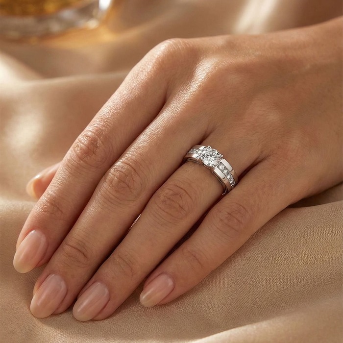 acheter Bague  Classique  Diamant Or Blanc ETERNELLEMENT VOTRE