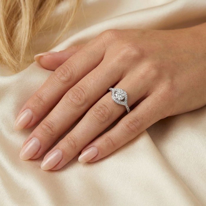 acheter Bague  Classique  Diamant Or Blanc FLECHE D`AMOUR