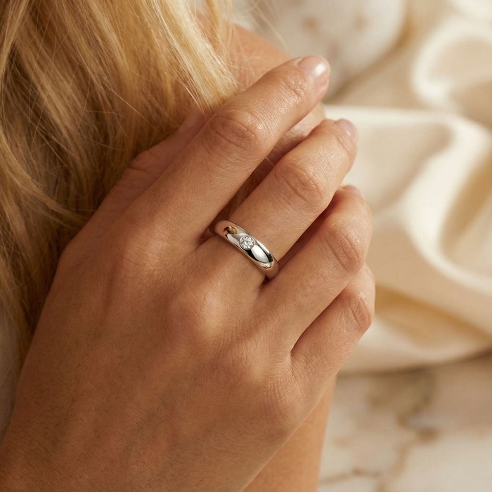 acheter Bague  Classique  Diamant Or Blanc JONC