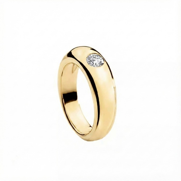 Bague  Classique  Diamant Or Jaune JONC
