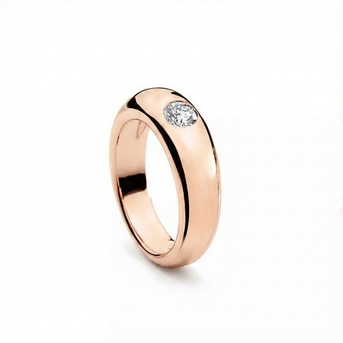Bague  Classique  Diamant Or Rose JONC