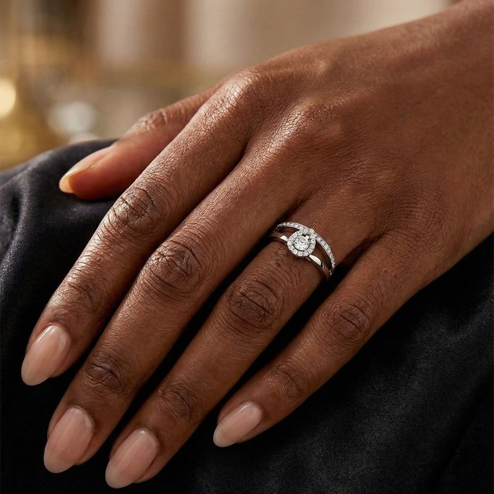 acheter Bague  Classique  Diamant Or Blanc L'UN POUR L'AUTRE