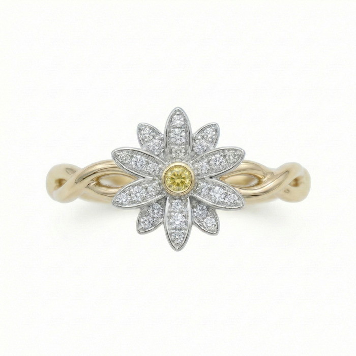 achat Bague  Créateurs Diamant Or Jaune Lys de Mer