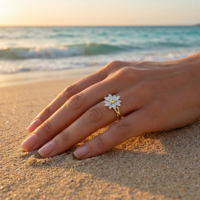 acheter Bague  Créateurs Diamant Or Jaune Lys de Mer