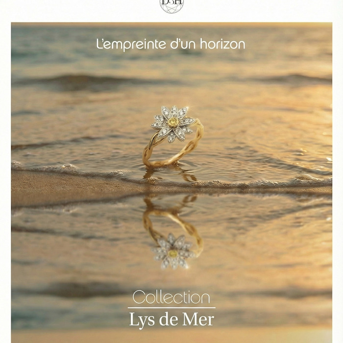 vente Bague  Créateurs Diamant Or Jaune Lys de Mer