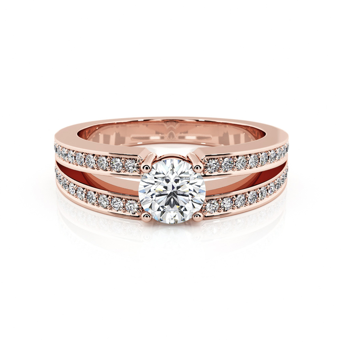 achat Bague  Classique  Diamant Or Rose NOUS 2