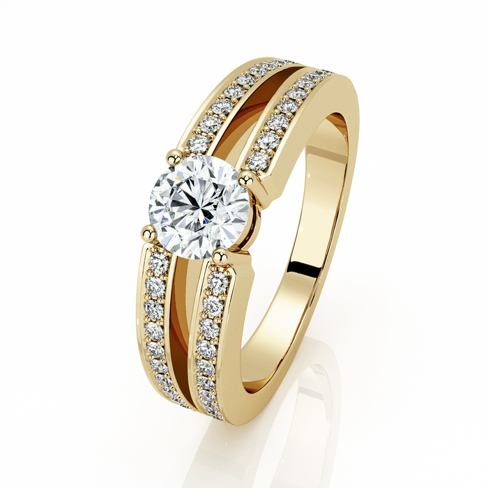 Bague  Classique  Diamant Or Jaune NOUS 2