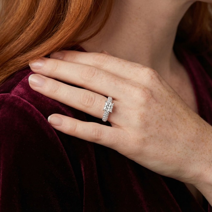 buy Ring Classics Diamond White Gold ROYAL PRINCESS paved 2