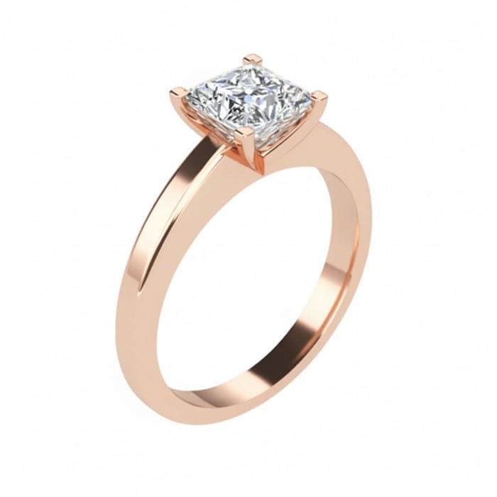 Bague  Classique  Diamant Or Rose SOLITAIRE PRINCESSE ROYALE