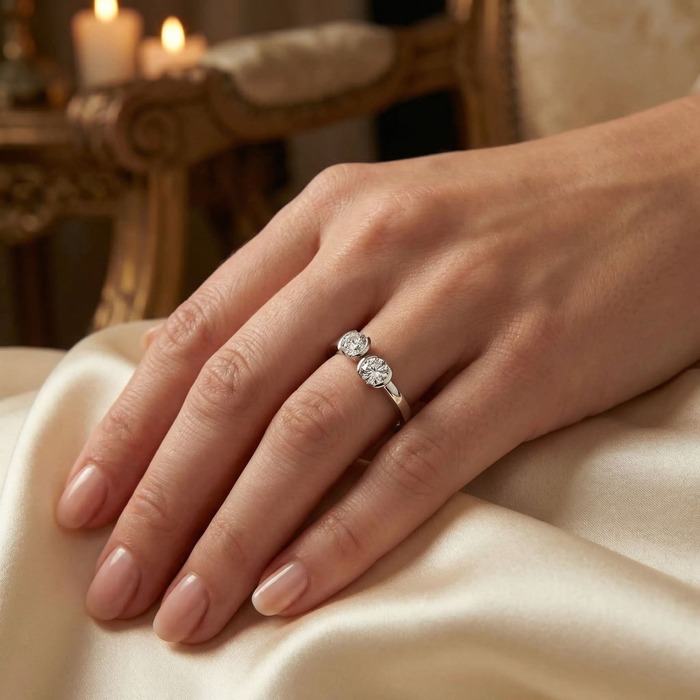 buy Ring You and me Diamond White Gold You and me