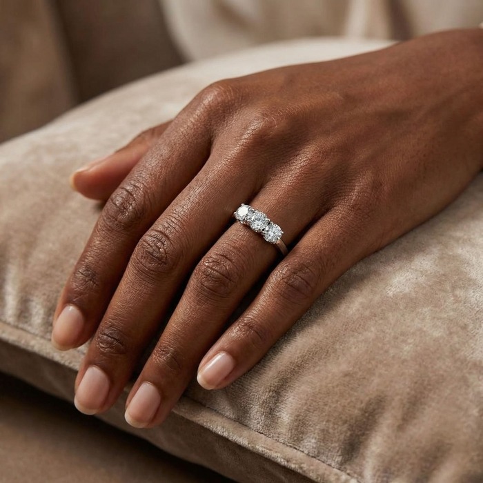 acheter Bague  Trilogie Diamant Or Blanc TRILOGIE 3