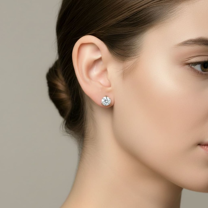 acheter Boucles d'Oreilles  Classique  Diamant Or Jaune 3 GRIFFES PREMIUM