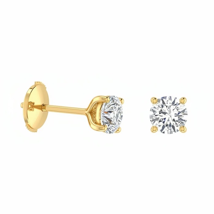Earrings Classics Diamond Yellow Gold 4 CLAWS