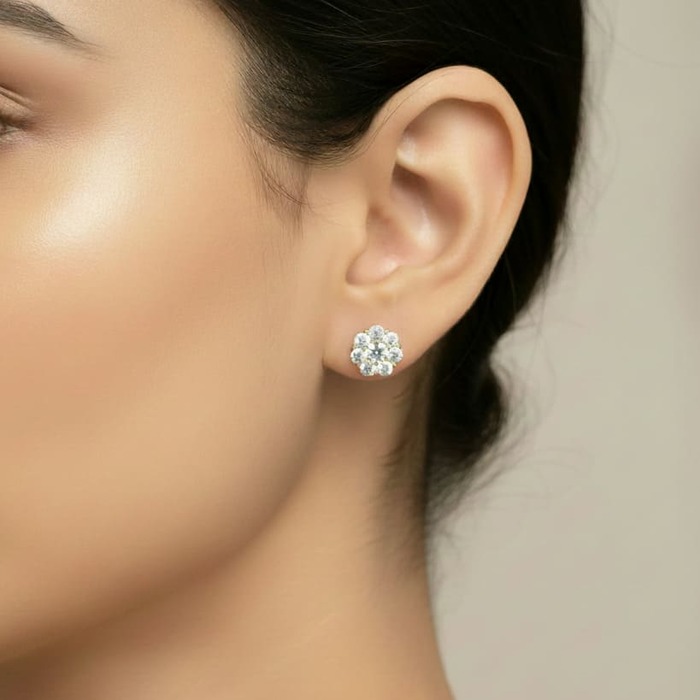 buy Earrings Classics Diamond Yellow Gold BOUQUET OF DIAMONDS