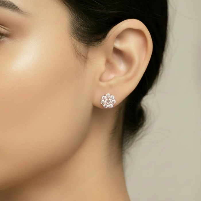 buy Earrings Classics Diamond Pink Gold BOUQUET OF DIAMONDS