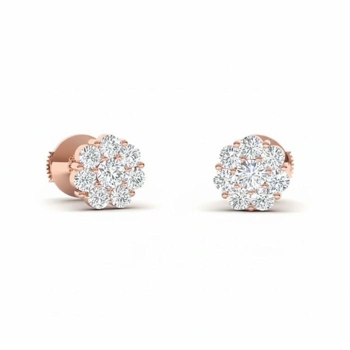 Earrings Classics Diamond Pink Gold BOUQUET OF DIAMONDS