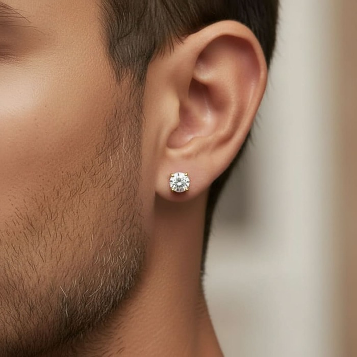 buy Earrings Mono Diamond Yellow Gold MONO CRADLE