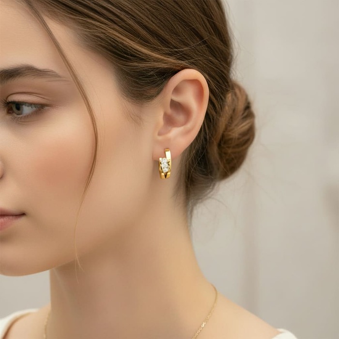 buy Earrings Classics Diamond Yellow Gold Endless