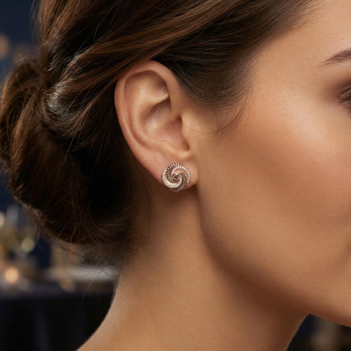 acheter Boucles d'Oreilles  Créateurs Diamant Or Rose Rose des Sables