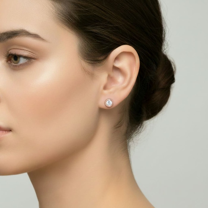 buy Earrings Classics Diamond Pink Gold ETERNITY