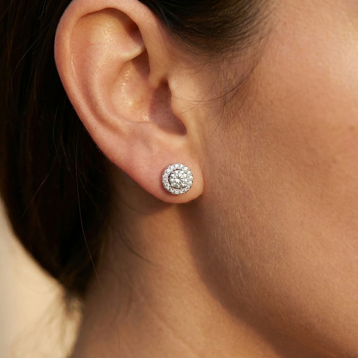 acheter Boucles d'Oreilles  Classique  Diamant Or Blanc TENTATION