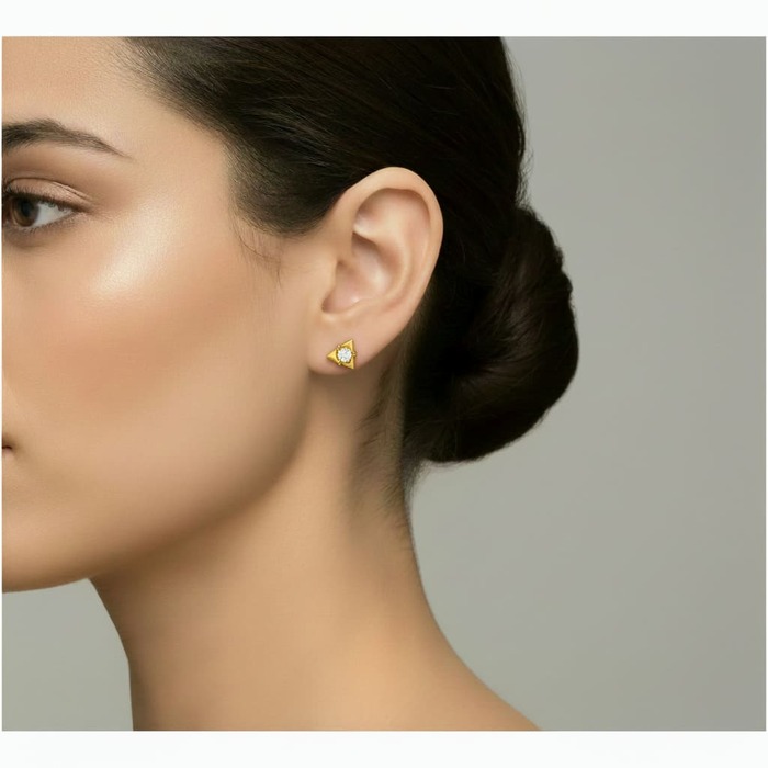 buy Earrings Designer Diamond Yellow Gold LOVE TRIANGLE by Sandro