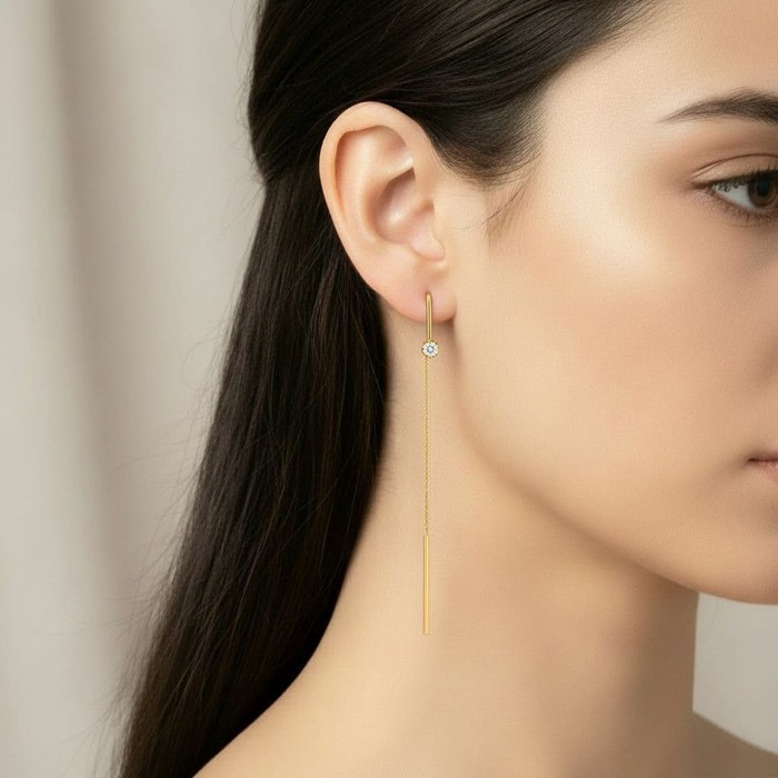 buy Earrings Designer Diamond Yellow Gold VENICE