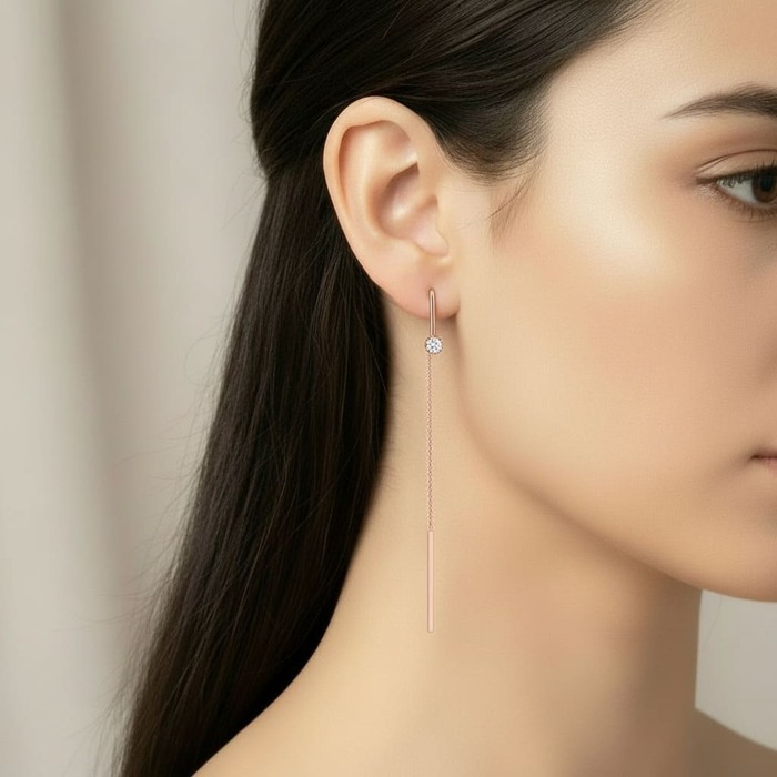 acheter Boucles d'Oreilles Créateurs Diamant Or Rose VENITIENNES