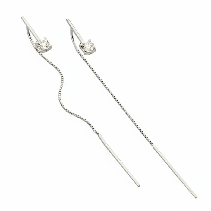 Boucles d'Oreilles  Créateurs Diamant Or Blanc VENITIENNES