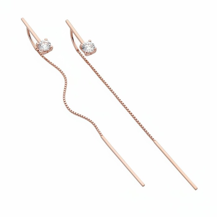 Boucles d'Oreilles Créateurs Diamant Or Rose VENITIENNES